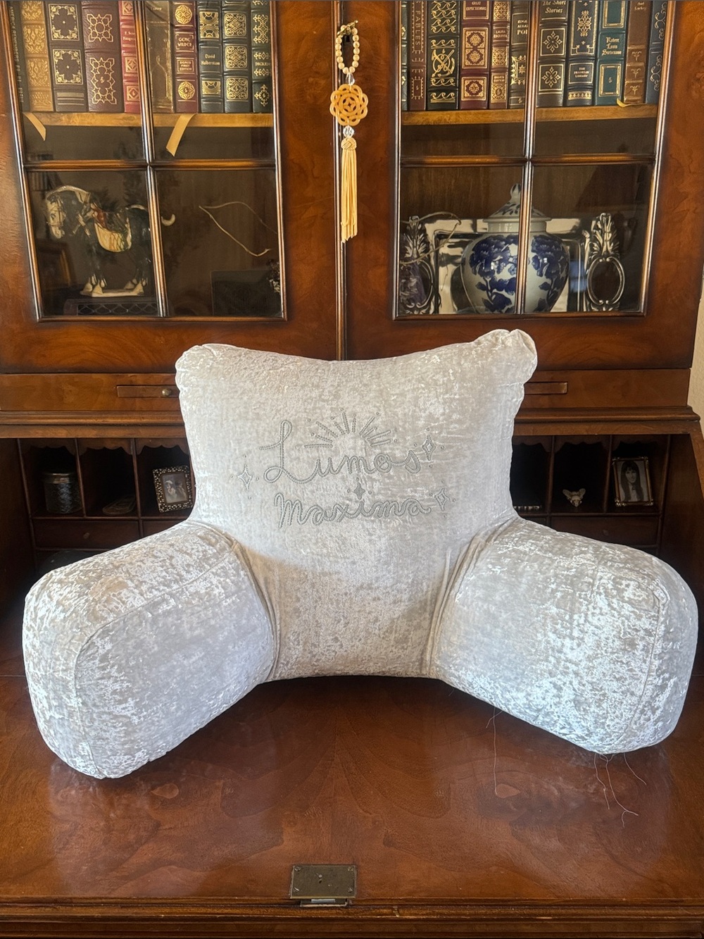 Harry Potter Lumos Maxima Glow-in-the-Dark Velvet Backrest Pillow and Cover New!